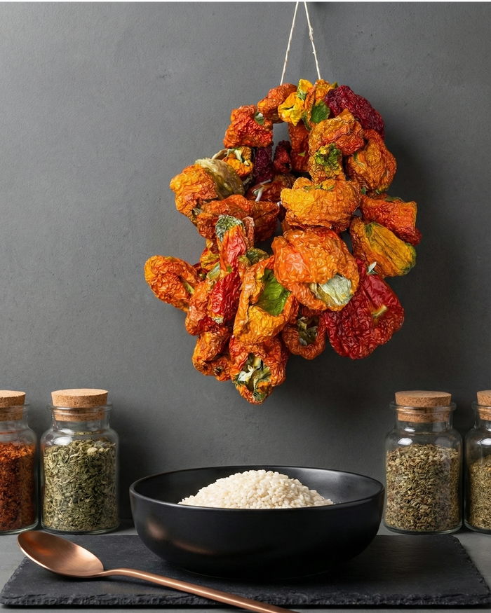 Anadolu Güneşinde Kurutulmuş Dolmalık Biber